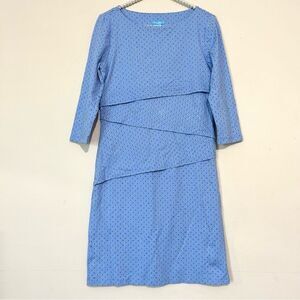 J. McLaughlin Nichola Blue and Yellow Spotted Jersey Dress SIZE SMALL